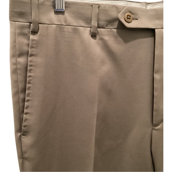 Zanella Todd Flat Front Dark Khaki Wool 36 x 28 (+3) - Picture 3 of 4